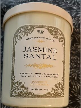 Jasmine Santal Scented Candle - Cream